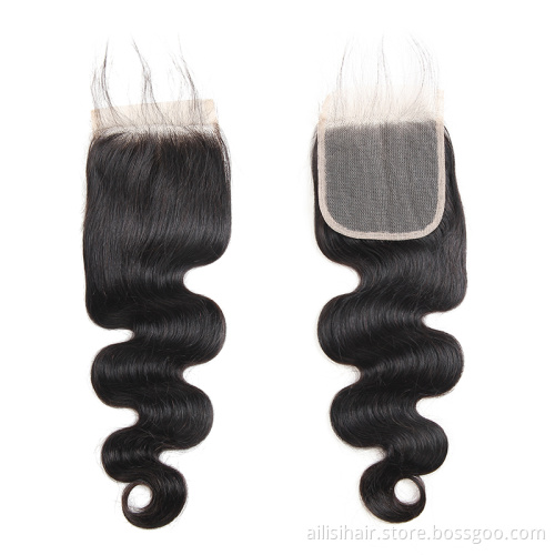 High Quality Human Hair Bundle With Closure Set Brazilian Cuticle Aligned Hair Bundle Body Wave Weave Hair With Closure